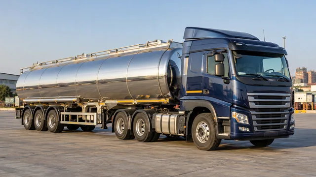 Tanker in a logistics yard